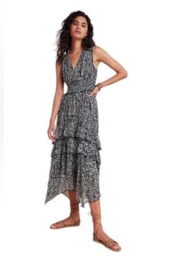 Anthropologie Marcella Tiered Floral Flowy Cottagecore V-Neck Maxi Dress Size 1X